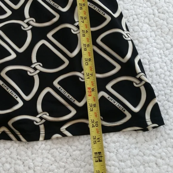 White House Black Market Chain Print Fit & Flare Off Shoulder Dress Size… - Picture 3 of 7